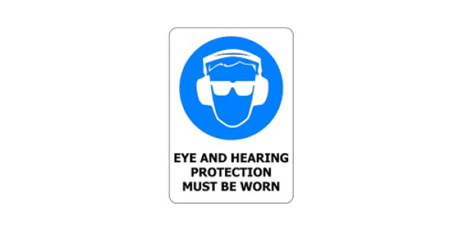 Compare Feedback Hearing And Eye Protection Must Be Worn Sign