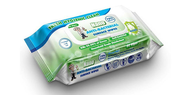Nano 75% Alcohol Wipes Pack 80