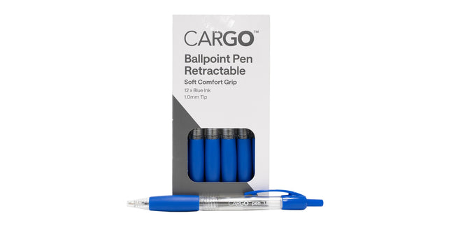 Cargo Ballpoint Pen Retractable Grip 1.0mm Blue Box 12