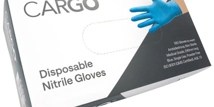 2 Care / Cargo Disposable Gloves Nitrile Powder Free Box 100