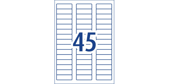 Avery Address Labels Sure Feed Laser Printer 959061 / L7156 58 x 17.8mm 45 Per Sheet Pack 4500