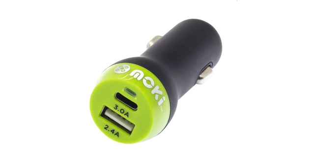 Moki RapidCharge Charger Car USB-C + USB 3.0
