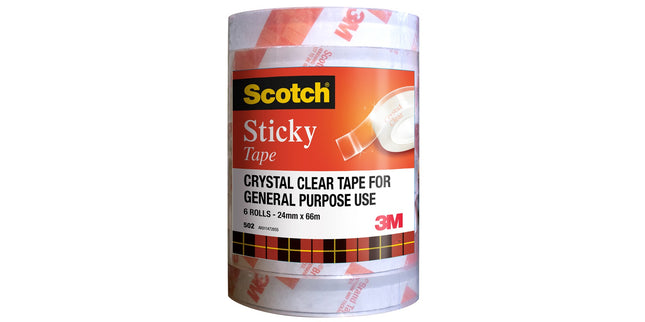Scotch 502 Office Tape 24mm x 66m Pack 6