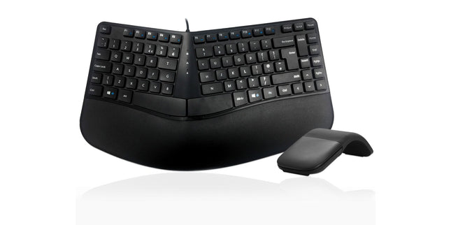 Keyboard A Shape Contour Combo With Curved Bluetooth Mouse