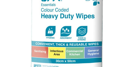 Livi Essentials Heavy Duty Cleaning Wipes Colour Coded Green Roll 90