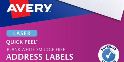 Avery Address Labels Sure Feed Laser Printer 959062 / L7158 64 x 26.7mm 30 Per Sheet Pack 3000