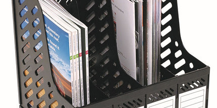 Marbig Magazine File 4 Section Rack 257 x 315 x 320mm Black