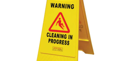 Safety Sign 'Cleaning in Progress' A Frame Yellow