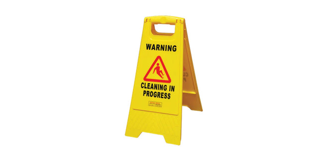 Safety Sign 'Cleaning in Progress' A Frame Yellow