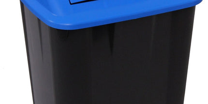 Italplast Waste Separation Bin Paper Cardboard 32L Black Bin Blue Lid