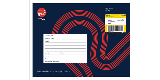 Courierpost Mailer Bag Prepaid Non-Signature Required A4 250mm x 325mm Pack 25