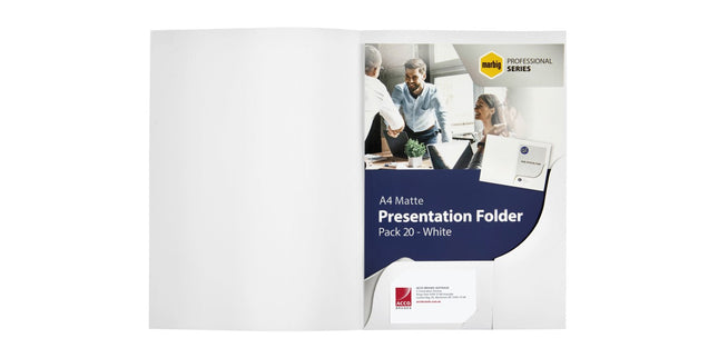 Marbig Presentation Folder Single Pocket A4 Pack 20