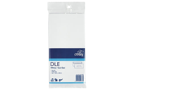 Croxley Envelope Seal Easi DLE 114mm x 225mm White Pack 50