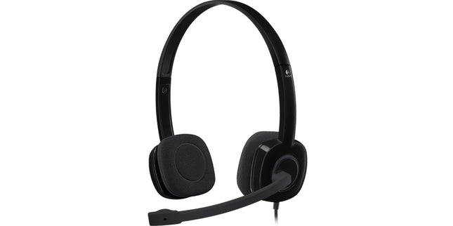 Logitech Headset H151 Wired Stereo Single Pin Multi Device with Noise Cancelling Microphone