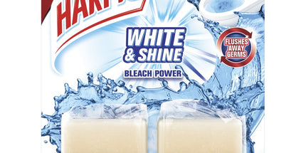 Harpic White & Shine Toilet Cleaner Cistern Block Bleach Power Pack 2
