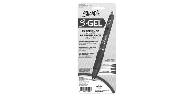 Sharpie S-Gel Gel Ink Pen Retractable Fine 0.7mm Assorted Colours Pack 4