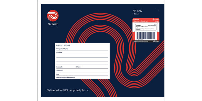 Courierpost Mailer Bag Prepaid Signature Required A4 250mm x 325mm Pack 25