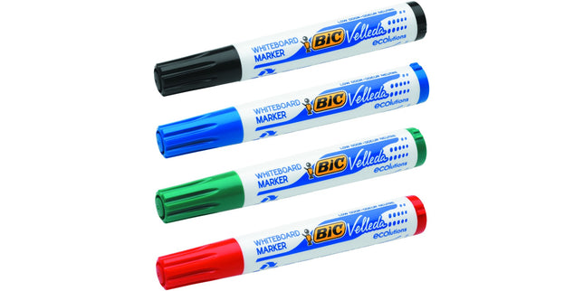 BIC Velleda Whiteboard Marker Bullet Tip 1.5mm Assorted Colours Box 4