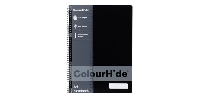 Colourhide Spiral Notebook A4 120 Pages Black