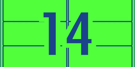 Avery Shipping Labels Laser High Vis 35937 L7163FG 99.1 x 38.1mm 14 Per Sheet Fluoro Green Pack 350