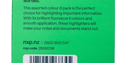 NXP Highlighter Recycled Chisel Tip Assorted Colours Pack 6