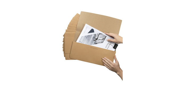 Marbig Enviro Document Wallet 100% Recycled Cardboard Foolscap Pack 10