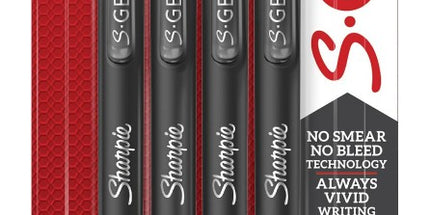 Sharpie S-Gel Gel Ink Pen Retractable Fine 0.7mm Assorted Colours Pack 4