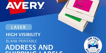 Avery Shipping Labels Laser High Vis 35999 L7167FY 199.6 x 289.1mm 1 Per Sheet Fluoro Yellow Pack 25
