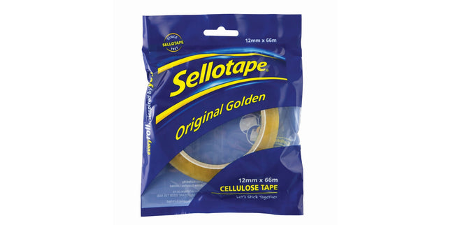 Sellotape 1105 Cellulose Tape 12mm x 66m Clear Roll