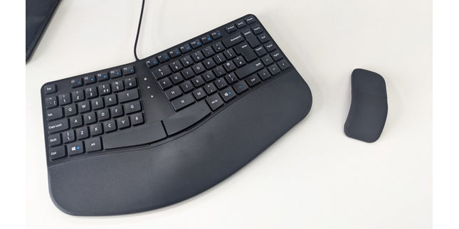 Keyboard A Shape Contour Combo With Curved Bluetooth Mouse