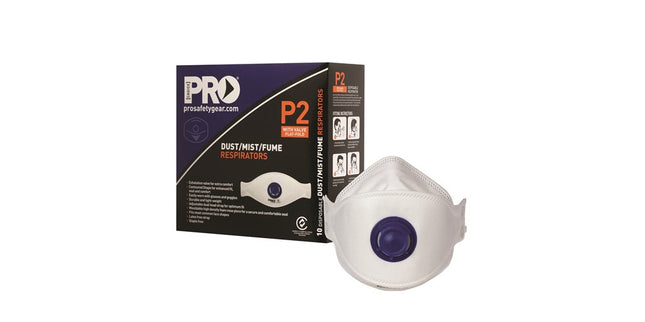 Dust Masks Flat Fold P2+ Valve Box 10