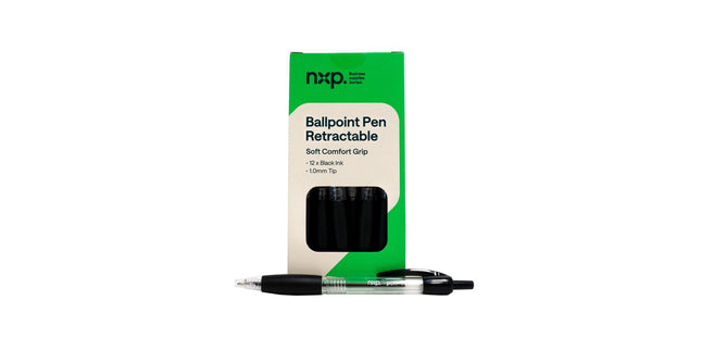 Cargo Ballpoint Pen Retractable Grip 1.0mm Black Box 12