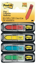 Compare Post-it Adhesive Flags Arrow Sign Here 684-SH 12 x 43mm 4 Assorted Colours Pack 120