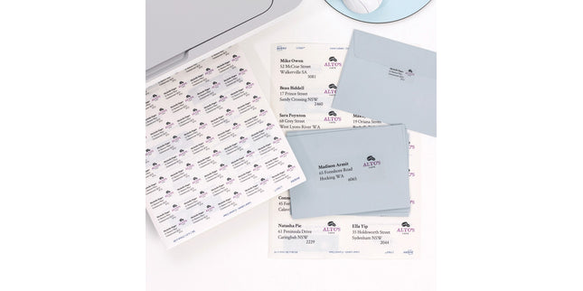 Avery Address Labels Laser Printer 959022 / L7551 38.1 x 21.2mm 65 Per Sheet Crystal Clear Pack 1625