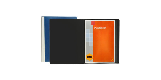 Marbig Clearview Display Book Insert Cover 50 Pocket A4 Clear Black