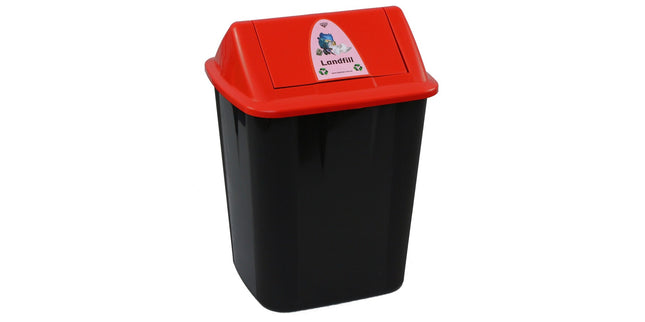 Compare Italplast Waste Separation Bin Landfill 32L Black Bin Red Lid