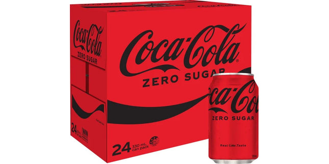 Coca Cola Soft Drink Cans Zero Sugar 330ml Pack 24