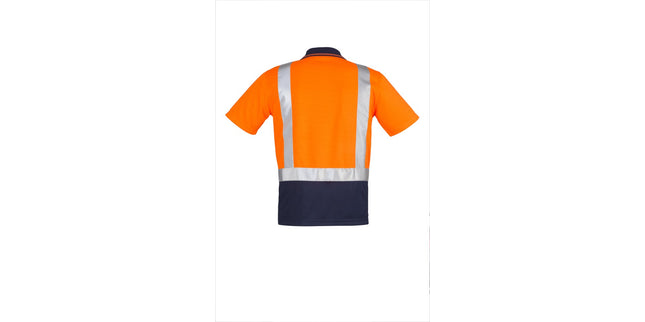Syzmik ZH233 Hi Vis Spliced S/S Polo Shoulder Taped Orange/Navy