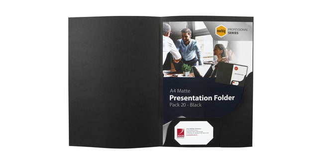 Marbig Presentation Folder Single Pocket A4 Pack 20