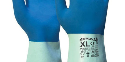 Armour Blue Latex Chemical Contact Heat Glove Size 9