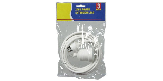 Dynamix Power Extension Lead 3m White