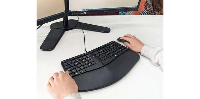 Keyboard A Shape Contour Combo With Curved Bluetooth Mouse