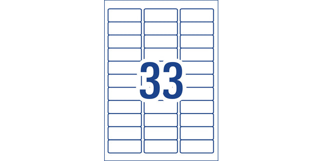 Avery Address Labels Sure Feed Laser Printer 959060 / L7157 64 x 24.3mm 33 Per Sheet Pack 3300