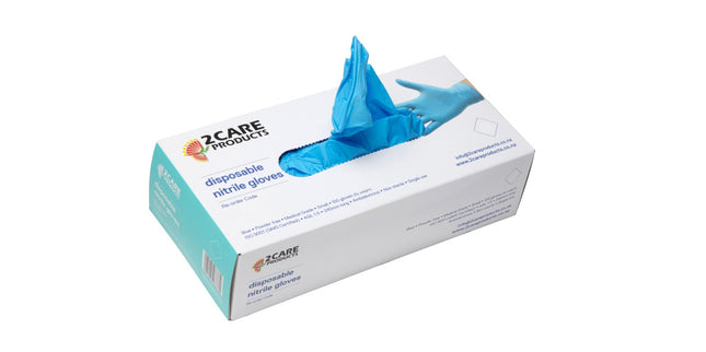 2 Care / Cargo Disposable Gloves Nitrile Powder Free Box 100