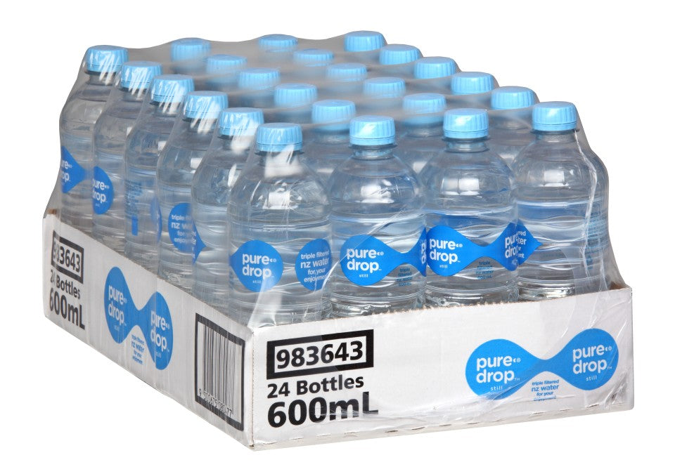 Pure Drop Water Pure Drop Water Triple Filtered NZ Still 600ml Tray 24 – Corporate ...