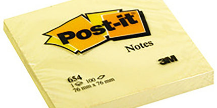Post-it Self Adhesive Notes 654-HBY 76 x 76mm Yellow 100 Sheet Pad