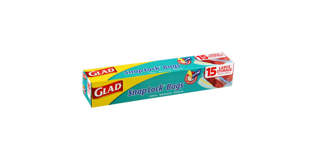 Glad Snaplock Storage Bags Resealable 260 x 380mm Pack 15