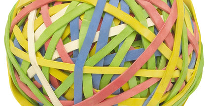 Dixon Rubber Bands Ball 70% Rubber content Assorted Colours Bag 200g
