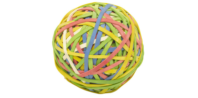 Dixon Rubber Bands Ball 70% Rubber content Assorted Colours Bag 200g