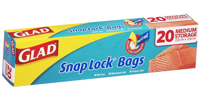 Glad Snaplock Storage Bags Resealable 220 x 250mm